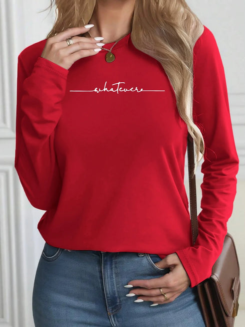 Women's Casual Loose You Are Enough Printed Long Sleeve T-shirt