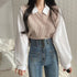Korean Style Polo Collar Blouse for Women