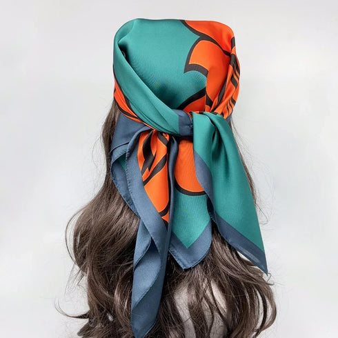 Luxury Silk Square Scarf for Women - 70cm