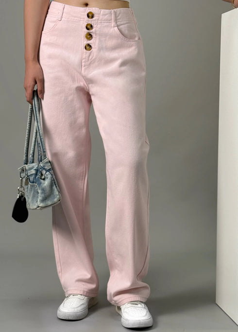 Women's Straight Leg Jeans in Versatile Pink