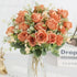 30cm White Silk Peony Bouquet with 5 Large Heads
