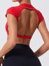 Ctenkevet Women's Yoga Crop Top with Back Detail