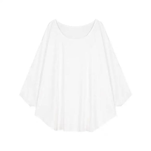 Solid Oversized T-shirt with Batwing Sleeves