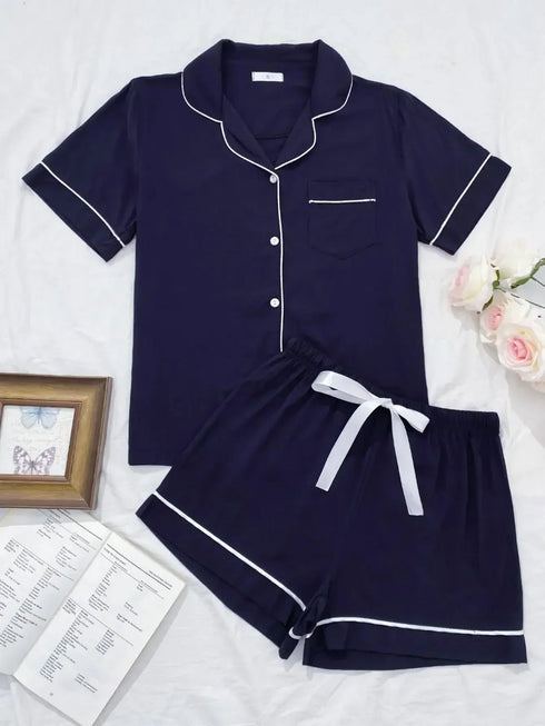 Summer Women's Short Sleeve Pyjama Set