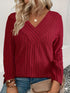 Plus Size Casual Long Sleeve T-Shirt in Red