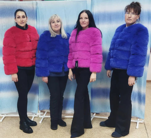 Elegant Faux Fur Coat in Black and White for Women