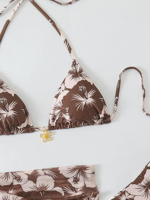 Floral Print Micro Bikini Set for Women
