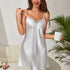 Elegant Women's Satin Nightgown with Lace Trim