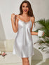 Elegant Women's Satin Nightgown with Lace Trim