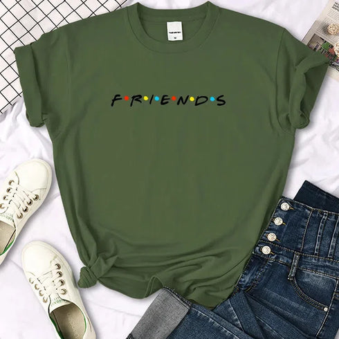 Quirky Letter Print T-Shirt for Women - Casual Summer Tee