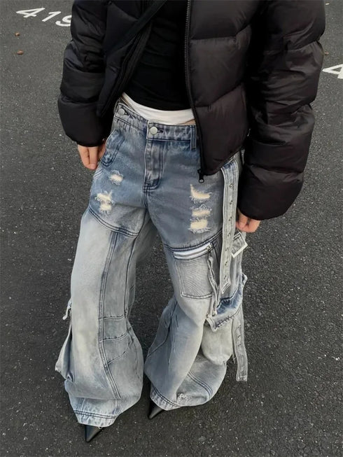 High Waisted Black Wide Leg Jeans for Women