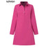 VONDA Summer Mini Dress with Long Sleeves and Pockets