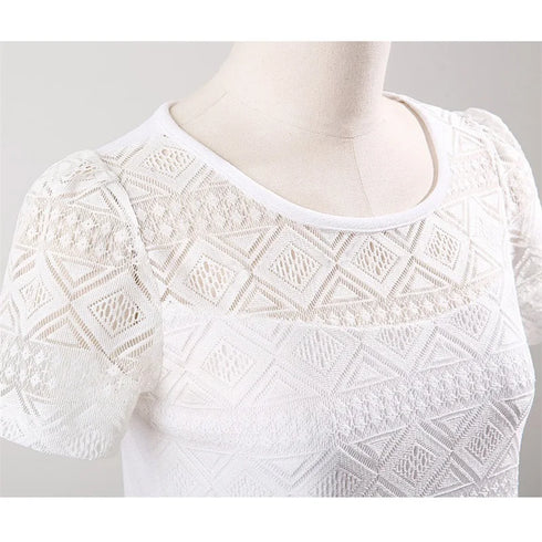 Chiffon Lace Detail Blouse for Women