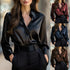 Elegant Satin Long Sleeve Blouse for Women Button-Up Collar Shirt Perfect for Casual or Professional Wear