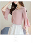 Ruffled Sleeve Chiffon Blouse for Women