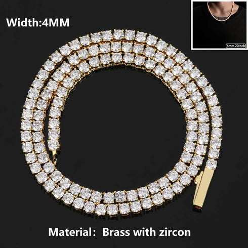 Cubic Zirconia Iced Out Tennis Chain Necklace
