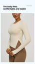 Long Sleeve O-Neck Yoga Top in Solid Colours