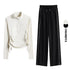 DRUR Women's 2 Piece Sweatsuit Set with Long Sleeve Top