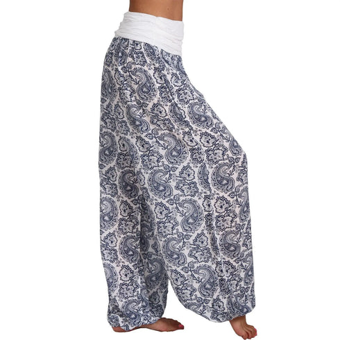 Plus Size Printed Wide Leg Harem Pants