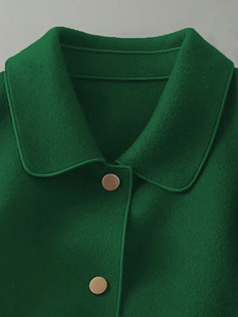 Classic Solid Woolen Coat for Women