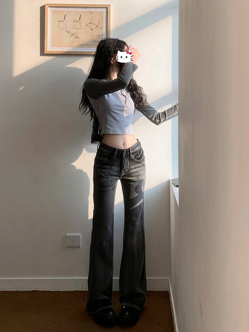 Women’s Gothic Flare Jeans in Black