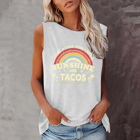Seeyoushy Just A Girl Who Loves Sunshine Tacos Tank Top