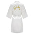 Team Bride Satin Robe with Black Letters