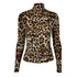 Women's Long-Sleeved Leopard Print Turtleneck Top