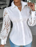 Plus Size Long Sleeve Turndown Collar Blouse