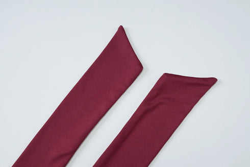 Dulzura Backless Lace-Up Flared Jumpsuit in Wine Red