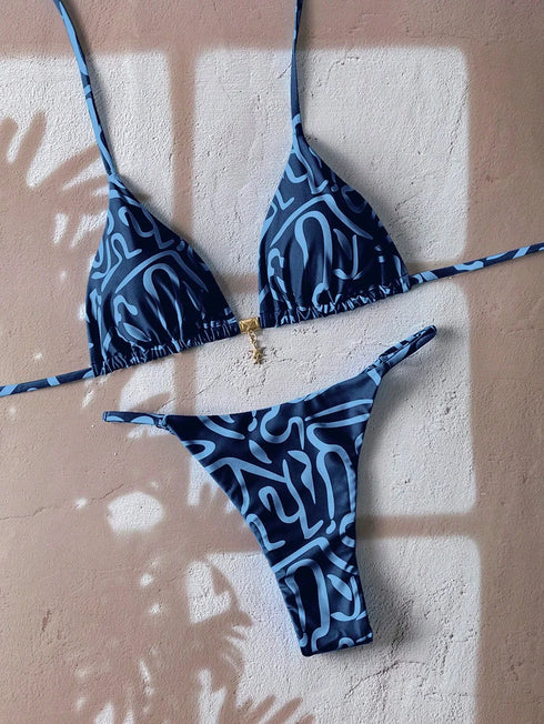 Leopard Print Push Up Bikini Set for Women