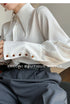 Elegant Satin Silk Blouse with Turn Down Collar