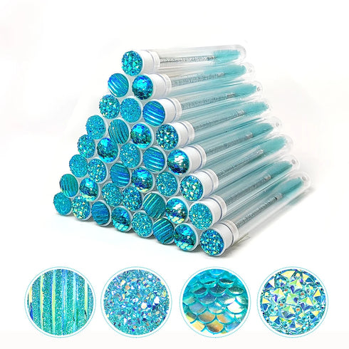 Reusable Eyelash Brush Tube 40pcs Diamond Wands Set Sparkling