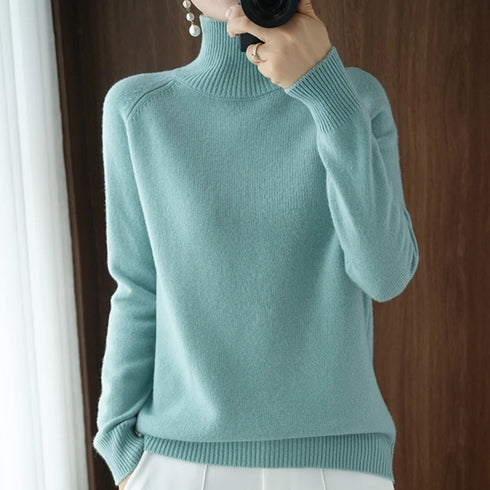 Women's Turtleneck Cashmere Blend Sweater