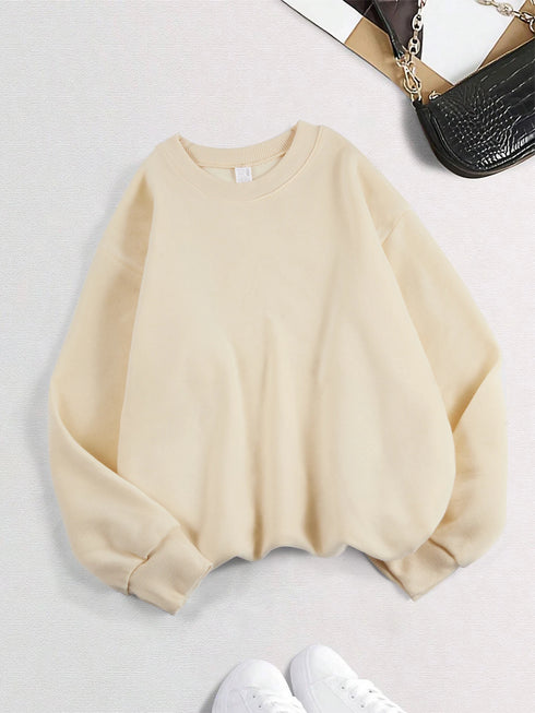 Women's Loose Fleece Pullover Sweatshirt