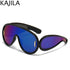 Oversized Wave Mask One-Piece Sunglasses for Women