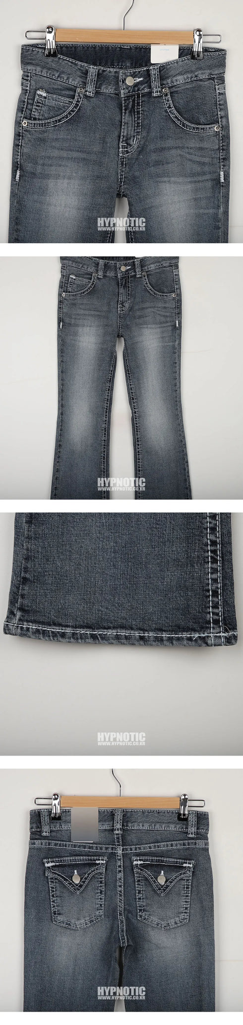 Gothic Embroidered Wide Leg Jeans for Women