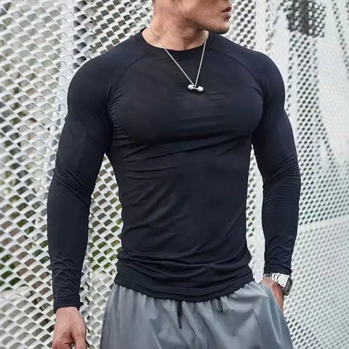 Men's Quick Dry Long Sleeve Compression Running T-Shirt