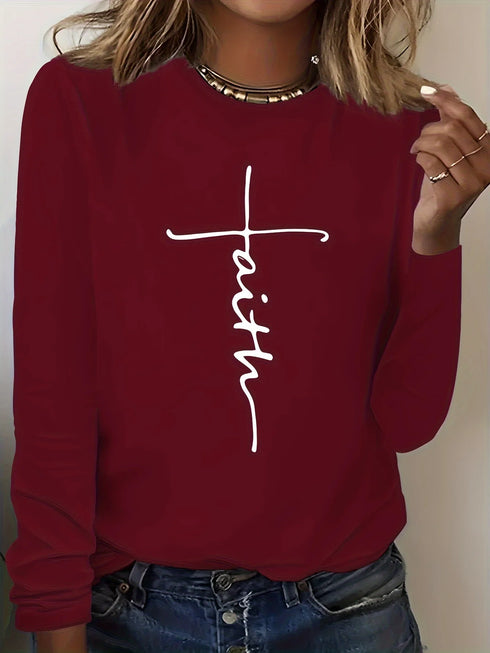 Women's Casual Loose You Are Enough Printed Long Sleeve T-shirt