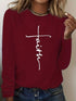 Women's Casual Loose You Are Enough Printed Long Sleeve T-shirt