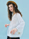 Imakokoni Autumn Loose Cotton T-Shirt with Lace Collar