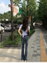 Gothic Embroidered Wide Leg Jeans for Women
