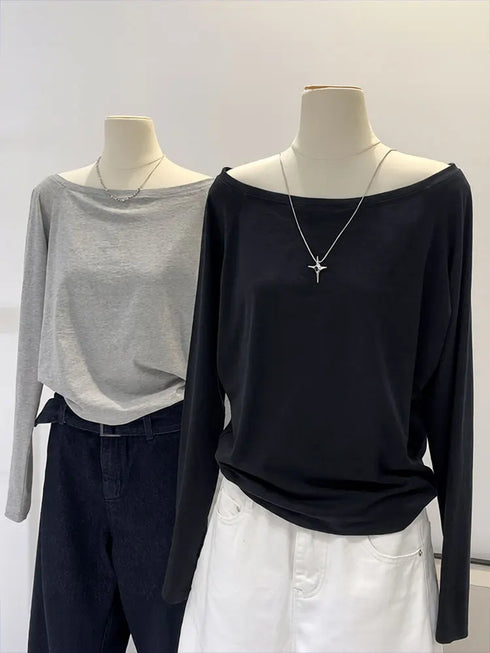 One Shoulder Long Sleeve Casual Top for Women