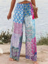 Plus Size Floral Printed Wide Leg Pants