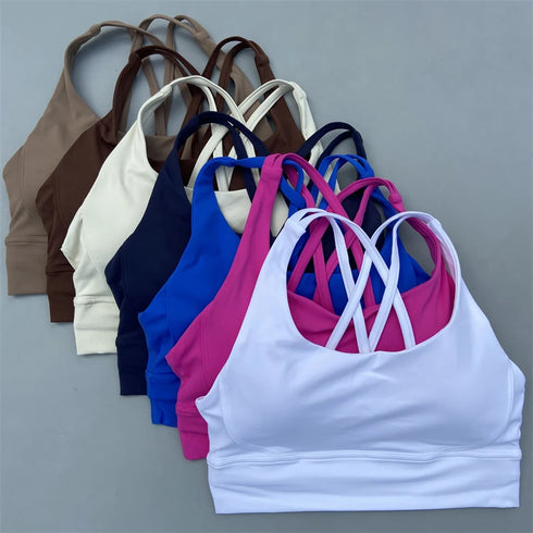 High Support Cross Straps Sports Bra for Women