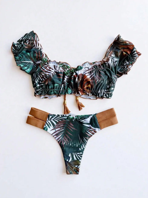 RUOTONGSEPT Ruffle Push Up Bikini Set