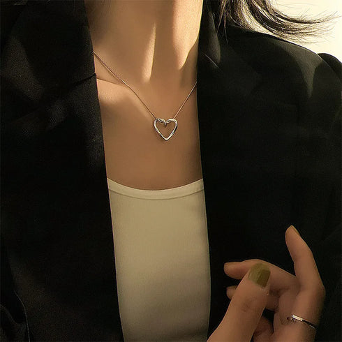 Elegant Big Heart Pendant Necklace for Women