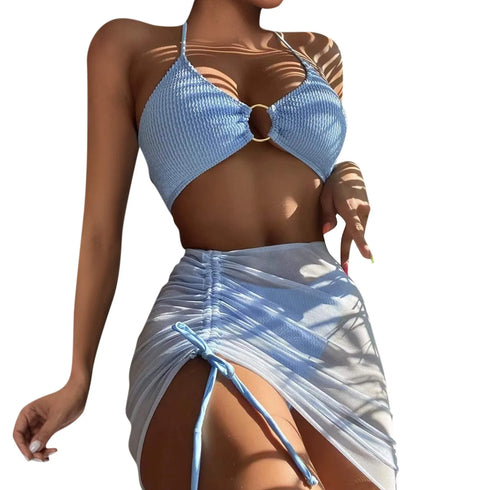 Women's Four-Piece Mesh Bikini Cover-Up Set