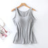 Women's Vest Tops with Built In Bra Padded Slim Fit Casual