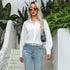 Elegant Long Sleeve Turn Down Collar Blouse
